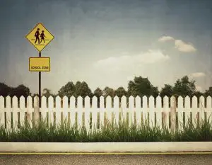 yellow school sign 