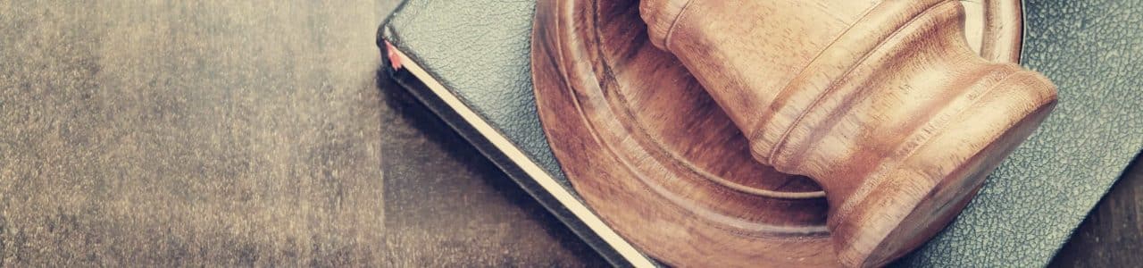 gavel on book