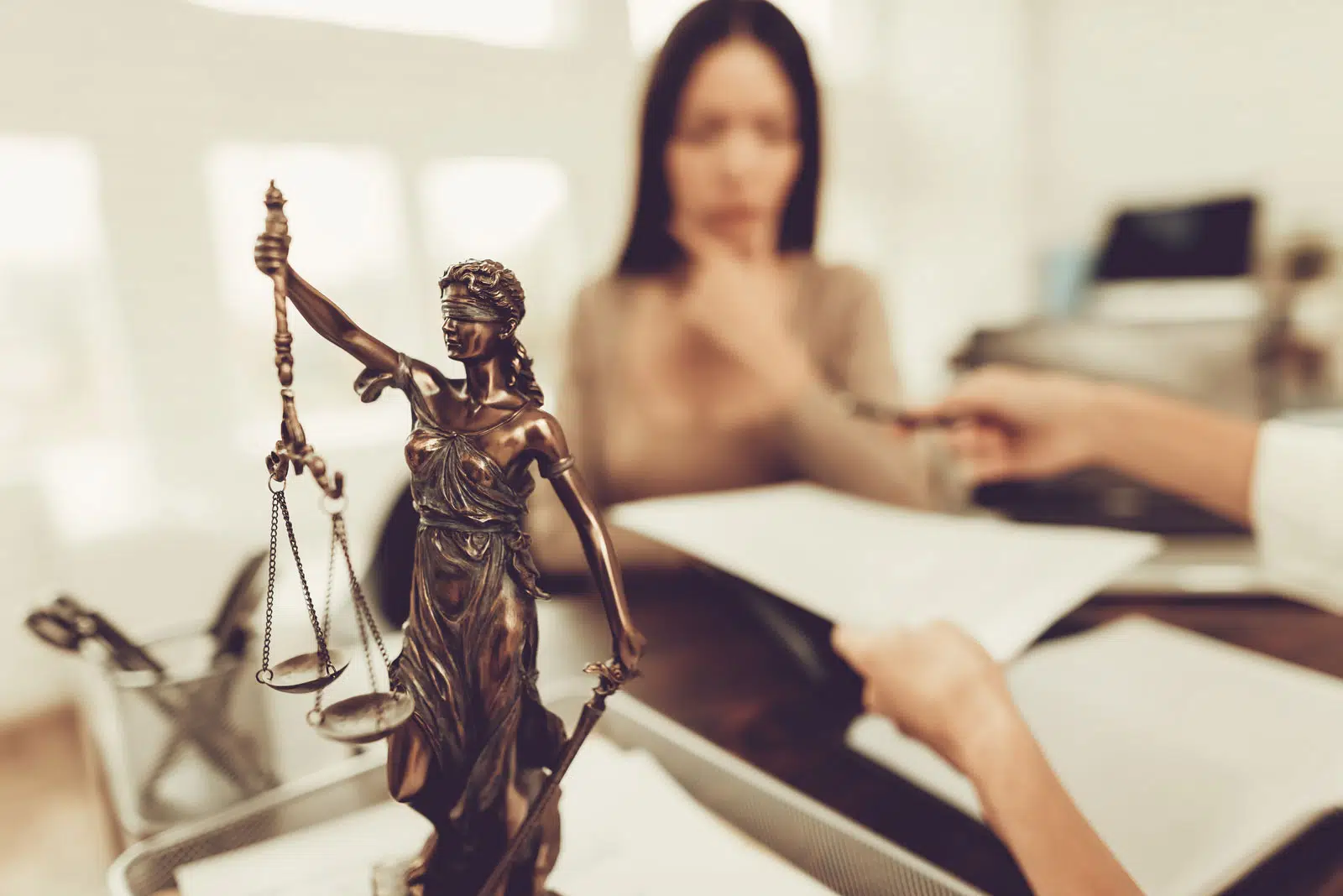 scale of justice in forefront